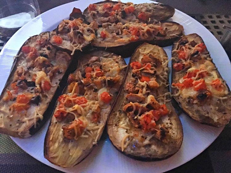 aubergines en tartines au four