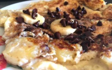 omelette banane vanille et pépite de chocolat