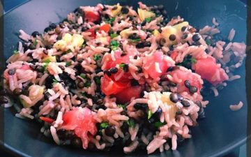 salade de lentilles et riz